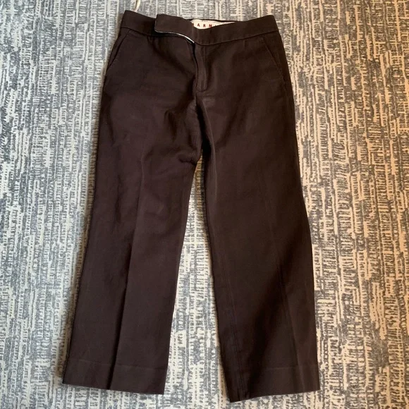Marni size 42, chocolate brown cropped pants - Picture 1 of 4